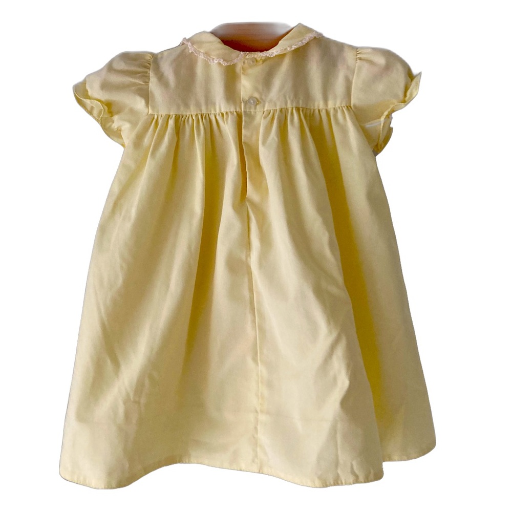 Vintage Cherubs Smocked Yellow Dress - Picture 2 of 10